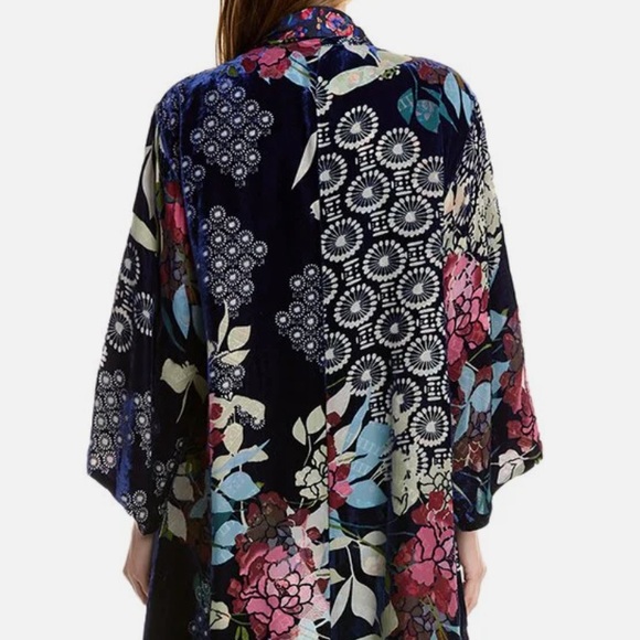 Johnny Was velvet SIERRA BURNOUT HEART KIMONO NWT RARE - Picture 7 of 16